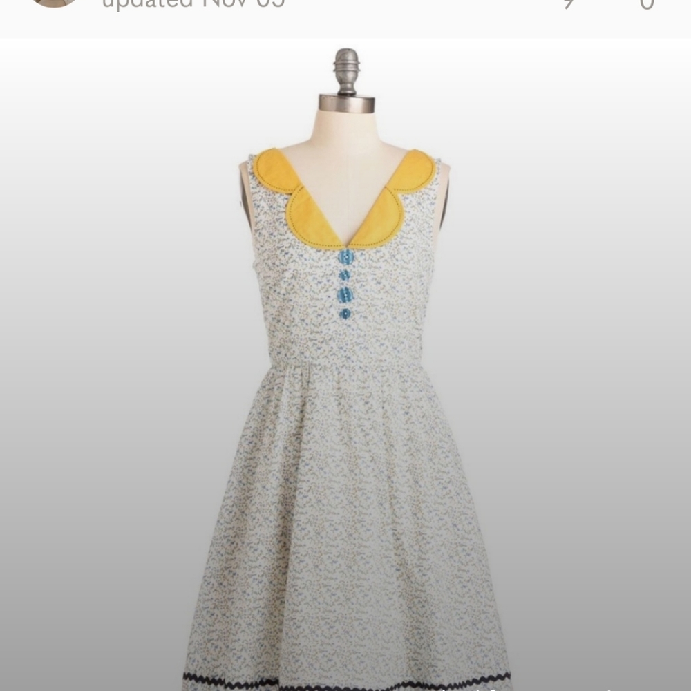 IN SEARCH OF Knitted Dove bibs and bobbins dress